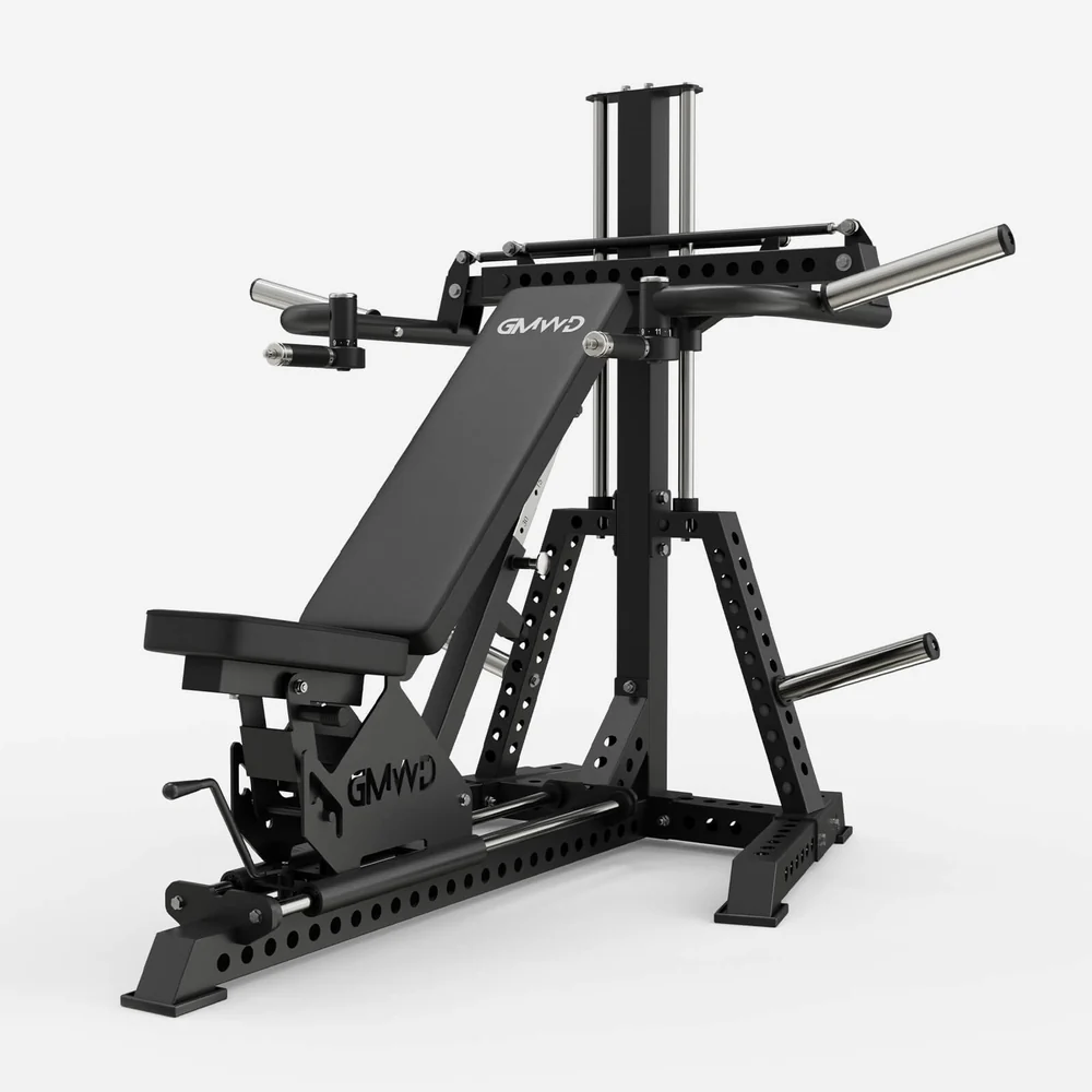 GMWD V8 4-in-1 Chest and Shoulder Press Machine, Plate-Loaded Bench Press Machine with Converging Arms and 360° Adjustable Handles
