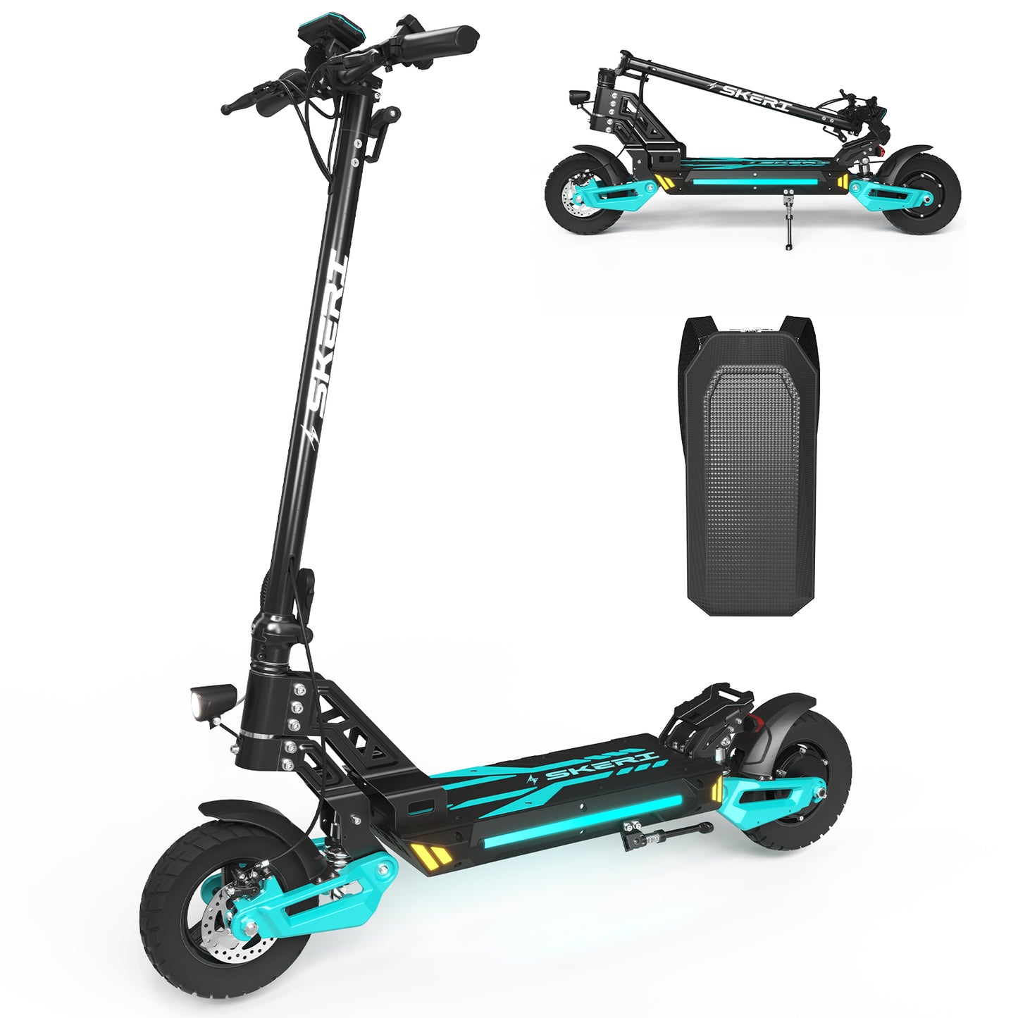 Skeri Electric Scooter for Adults, 48V 500W (750W Peak) Motor, 13Ah Battery, 35mile/h Max Speed, 10" Pneumatic Tires, Foldable Off-Road E-Scooter with LED Display