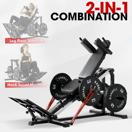 Syedee Compact Leg Sled Machine, Leg Press Machine Capacity 900lbs, Hack Squat Machine Combo, Calf Raise Home Gym