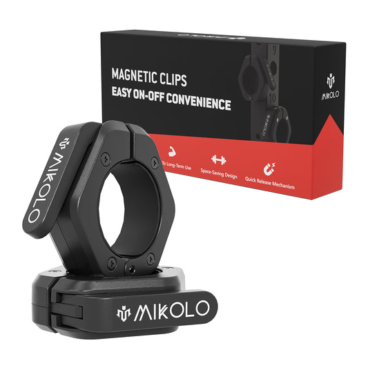 Mikolo Barbell Clamps,2 Inch Olympic Barbell Clips with Anti Slip TPR Lining and Magnetic Quick Release for Home Gym