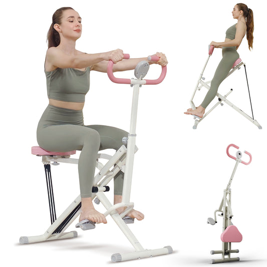 Syedee Squat Machine, 2 in 1 Squat Ride & Rowing Machine, Easy Setup and Foldable Exercise Equipment, Glute Trainer Machine, Glutes & Leg Home Workout Machine