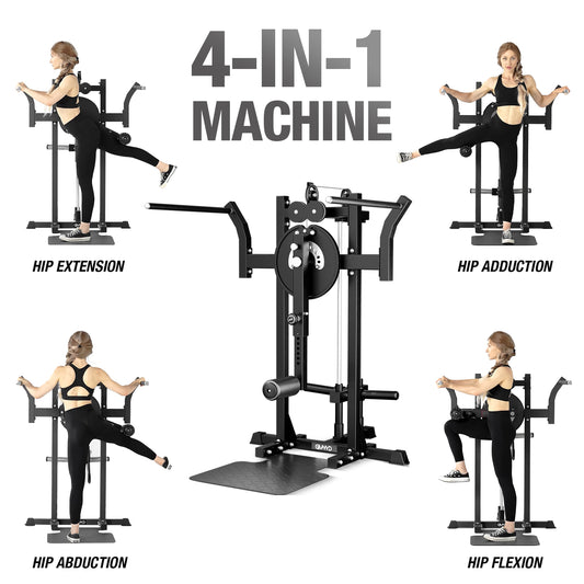 Syedee Leg Raise Machine, Adjustable Standing Hip Training Machine with 9 Height Setting,450lbs Capacity Plate Loaded for Hip Training and Home Gym Exercises