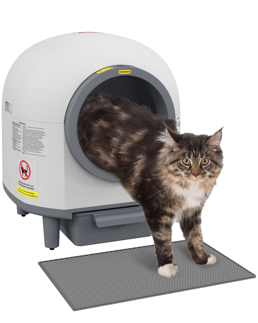 Syedee Self Cleaning Cat Litter Box Extra Large Automatic Litter Box for Multiple Cats with Mat - Odor-Free Waste Disposal Litter Robot with App Control Ambient Light