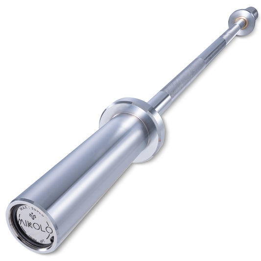 Mikolo Olympic Barbell 4ft - 2 Inch Weight Bar for Strength Training, 500lbs Capacity (Silver)