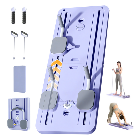 Syedee Pilates Board, Foldable Pilates Reformer with Timer, 7-in-1 Multi-Purpose Portable Pilates Reformer Machine, Home Pilates Reformer Set for Home Workout, Fitness, Exercise, Abs