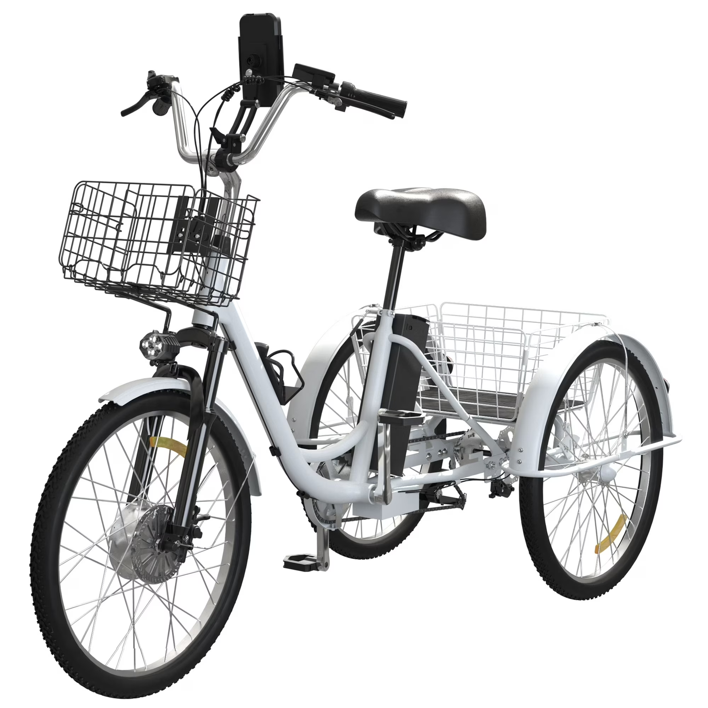 SKERI Electric Tricycle for Adults, 350W 48V Black Electric Trike Motorized Three Wheel Electric Bicycle, 7 Speeds 3 Wheels Adult Electric Tricycle with Large Basket