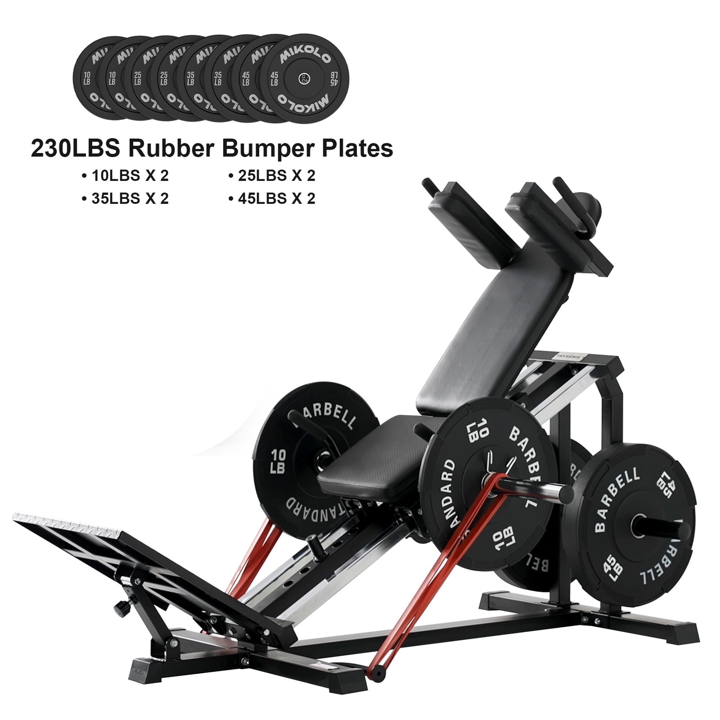 Syedee Compact Leg Sled Machine, Leg Press Machine Capacity 1000lbs, Hack Squat Machine Combo, Calf Raise Home Gym