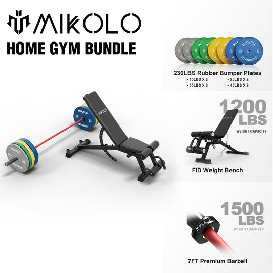 Mikolo 7ft Olympic Barbell, Barbell for Weightlifting and Powerlifting 45lb, Olympic Bar for 1500lbs Capacity, Weight Bar Fit 2” Standard Weights