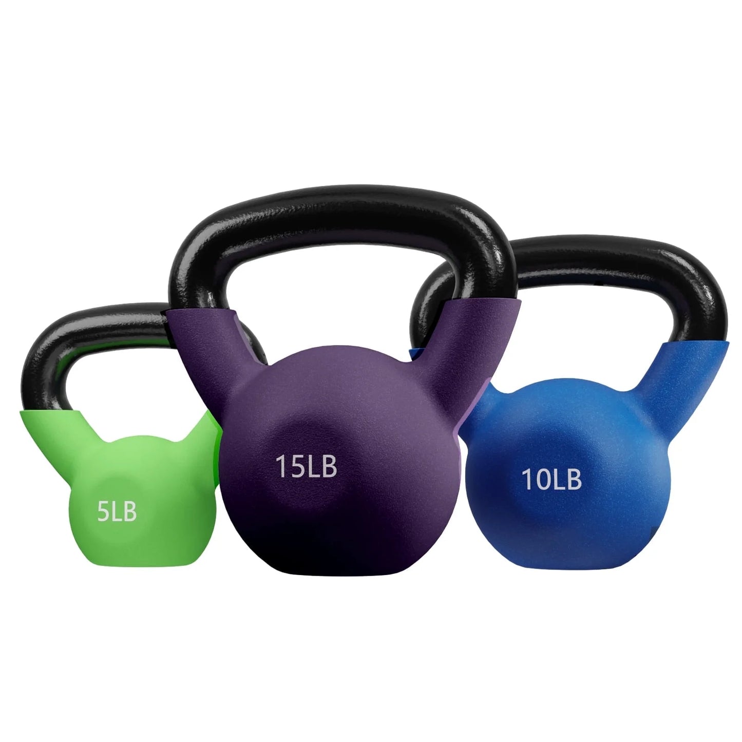 Mikolo Cast Iron Kettlebell Vinyl Coated Strength Training Kettlebell Set for Exercises, Fitness, Full Body Workout Equipment,Wide Grip Handle & Flat Bottom Ergonomic kettlebell sets for Home Gym