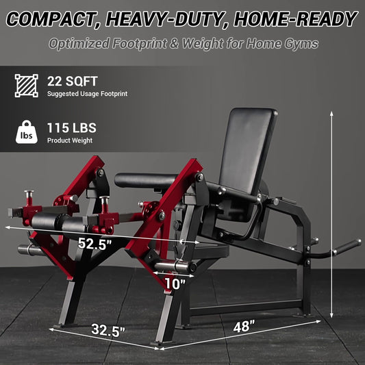 Syedee Leg Extension and Curl Machine, Lower Body Special Leg Machine, Adjustable Leg Exercise Bench with Plate Loaded, Leg Rotary Extension for Thigh, Home Gym Weight Machine