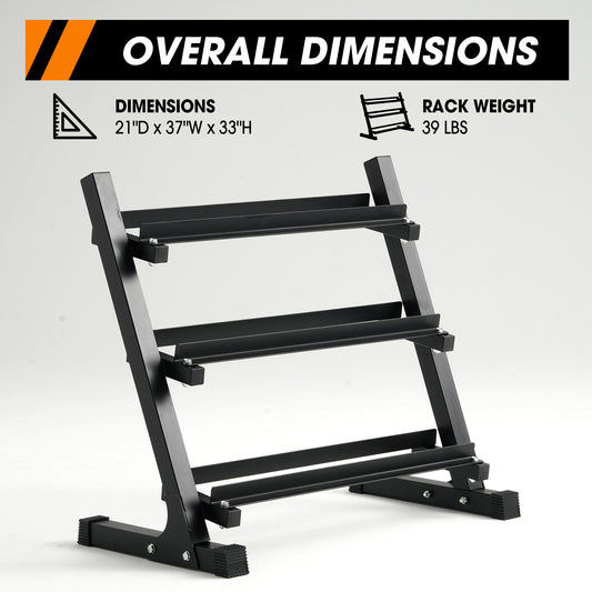 Mikolo 3 Tire Dumbbell Storage Rack Stand, 1100LBS Weight Capacity