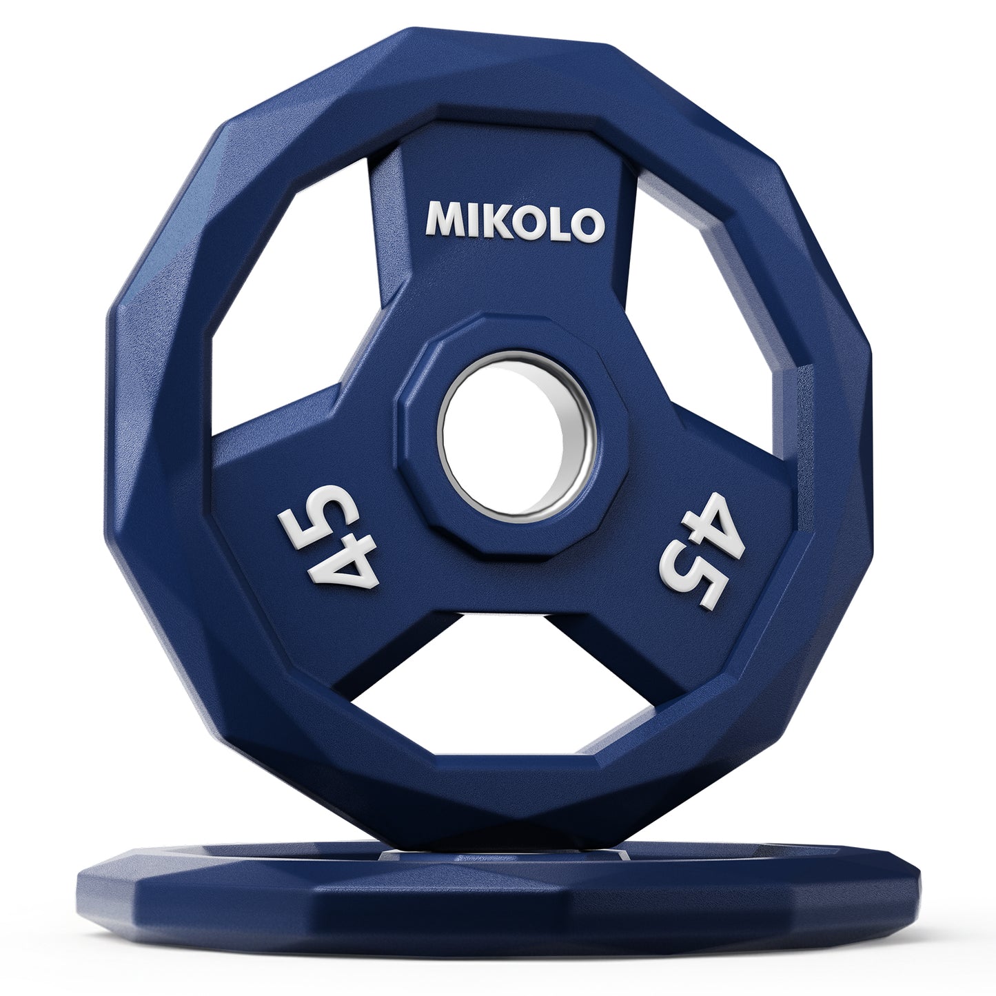 MIKOLO Color Coded Weight Plate 2-Inch Rubber Coated Olympic Grip Plate for Barbell, Solid Cast Iron for Strength Training, Weightlifting, Crossfit, Home Gym, 90LB, 45LB Pair