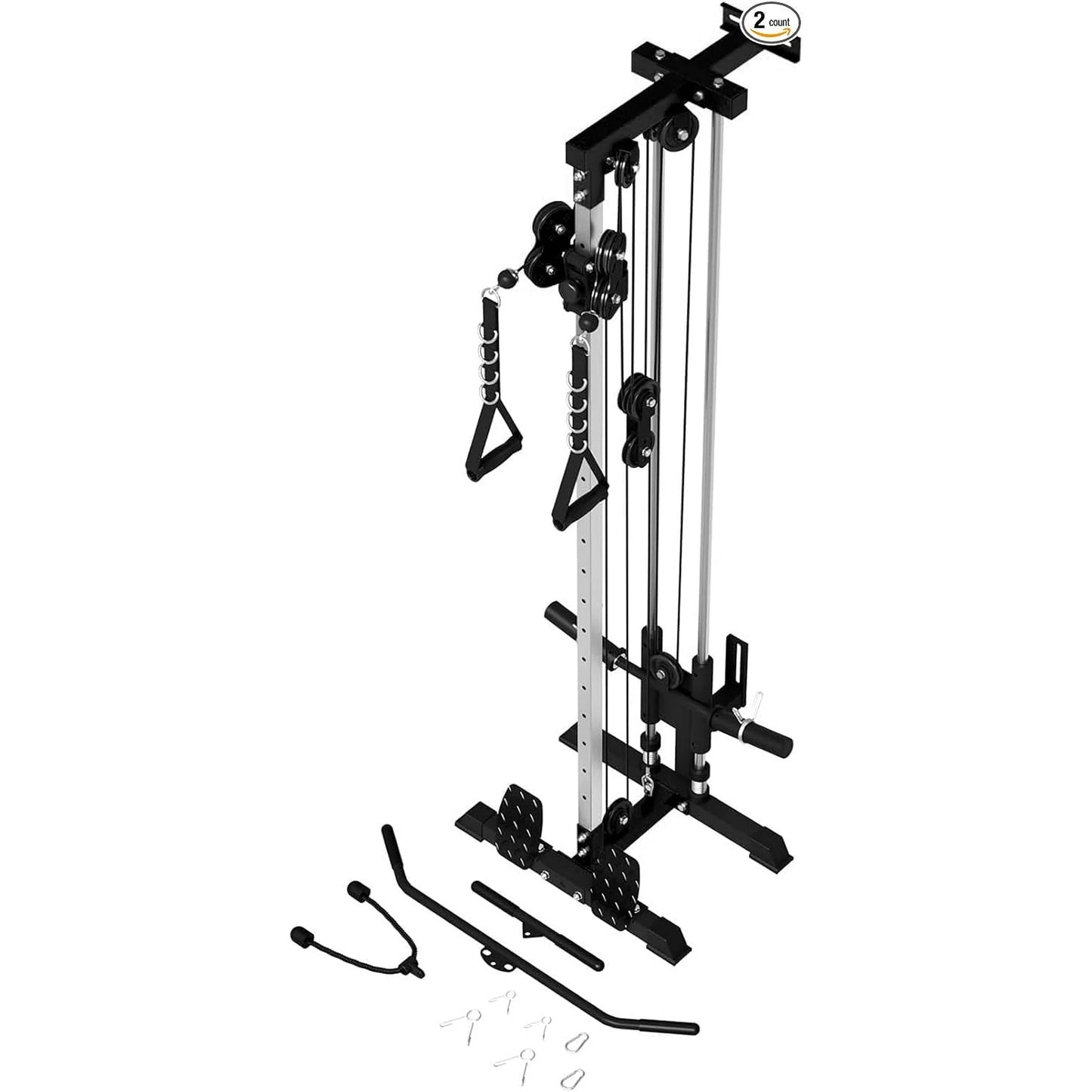 Mikolo Cable Crossover Machine, Lat Pull Down Machine, Wall Mounted Pulley Tower functional trainer with Adjustable 26 Positions Dual Pulley System, Lat Pulldown Cable Training for Home Gym Fitness
