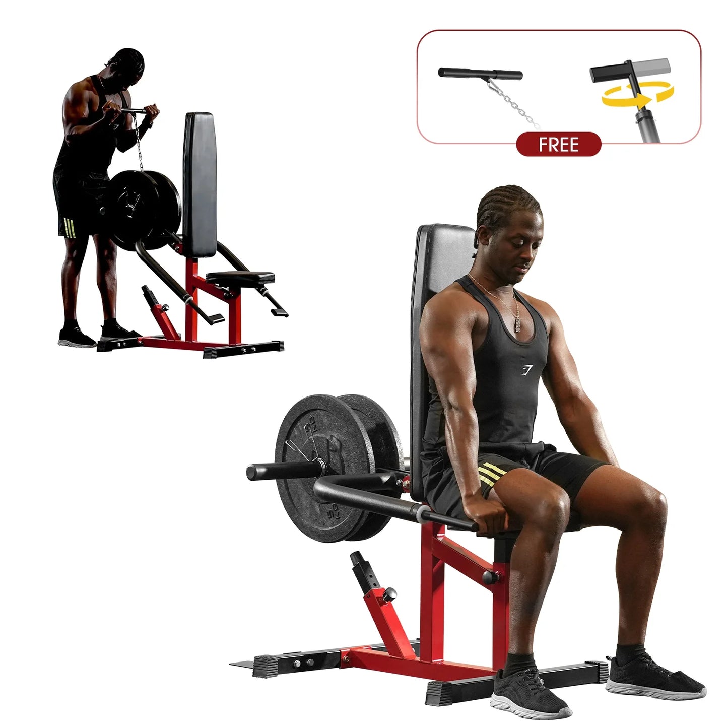Syedee Seated Dip Machine with Max 400lbs Plate Loaded, Adjustable Tricep Press with Cable Bar for Biceps Chest Training