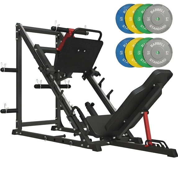 syedee Leg Press Machine, 1500LBS Weight Capacity Adjustable Leg Machine with Resistance Band Pegs and Plate Storages, Workout Equipment for Strength Training