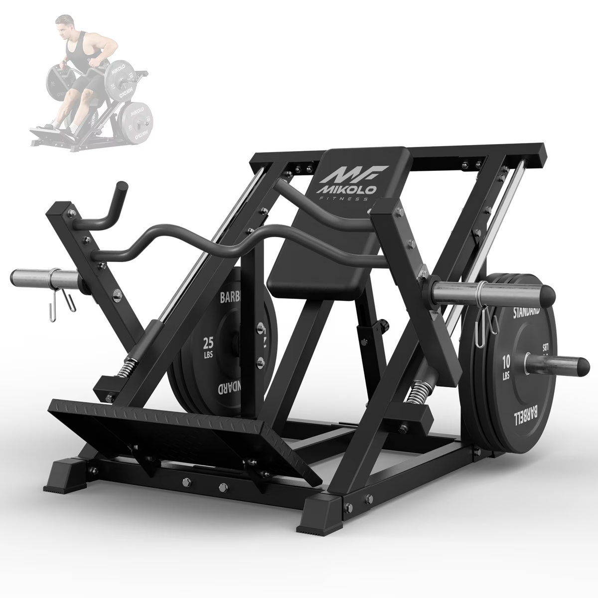 Mikolo Linear Row Machine, Back Workout Machine for Home Gym, Plate-Loaded Back Machine with Linear Bearing, Back Row Machine LAT Training Equipment SR06 Ultra