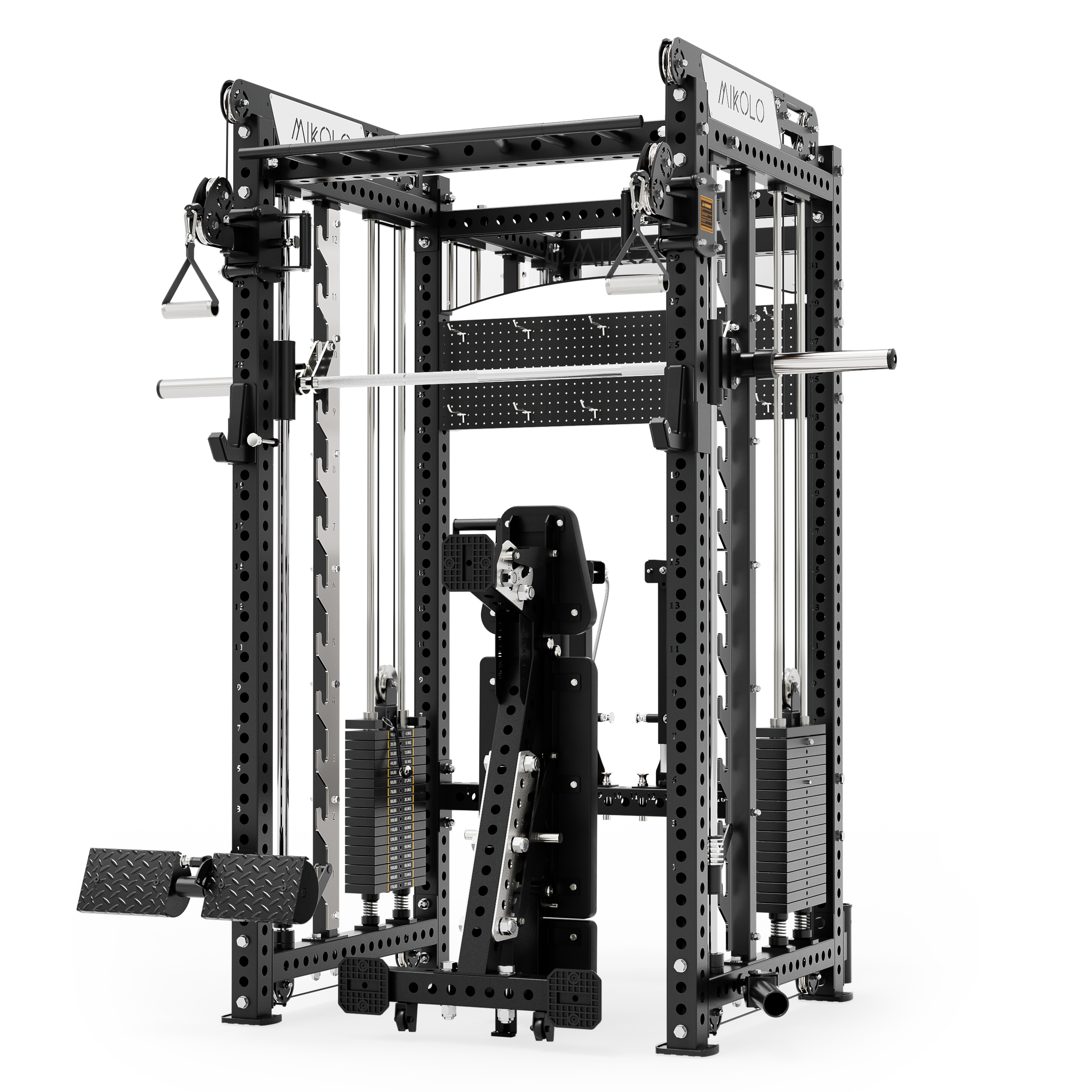 Mikolo Smith Machine, All-in-One Power Rack Cage with Weight Stack, 20 ...
