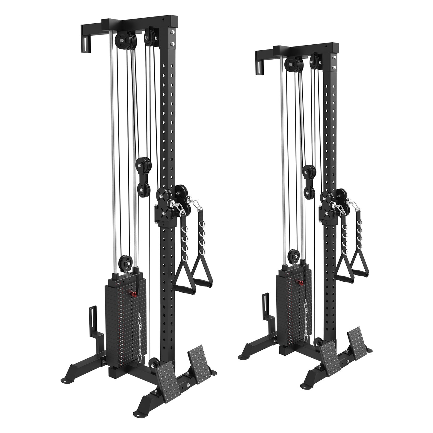 Mikolo Cable Crossover Machine, Lat Pull Down Machine with 210LBS Weight Stack, Wall Mounted Pulley Tower with 33 Positions Dual Pulley System, Lat Pulldown Cable Training Home Gym Fitness