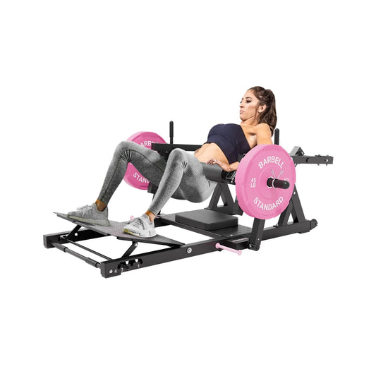 Syedee Glute Bridge & Hip Thrust Machine, 800LBS Plate-Loaded, Heavy Duty Butt Exercise Equipment with Weight Holder&Adjustable Footboard, for Glute Muscles Building and Butt Shaping, Pink