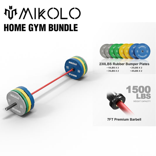 Mikolo 7ft Olympic Barbell, Barbell for Weightlifting and Powerlifting 45lb, Olympic Bar for 1500lbs Capacity, Weight Bar Fit 2” Standard Weights