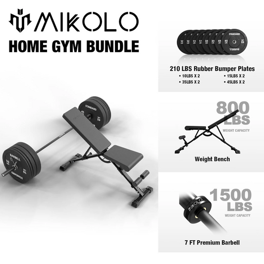 Mikolo 7ft Olympic Barbell, Barbell for Weightlifting and Powerlifting 45lb, Olympic Bar for 1500lbs Capacity, Weight Bar Fit 2” Standard Weights