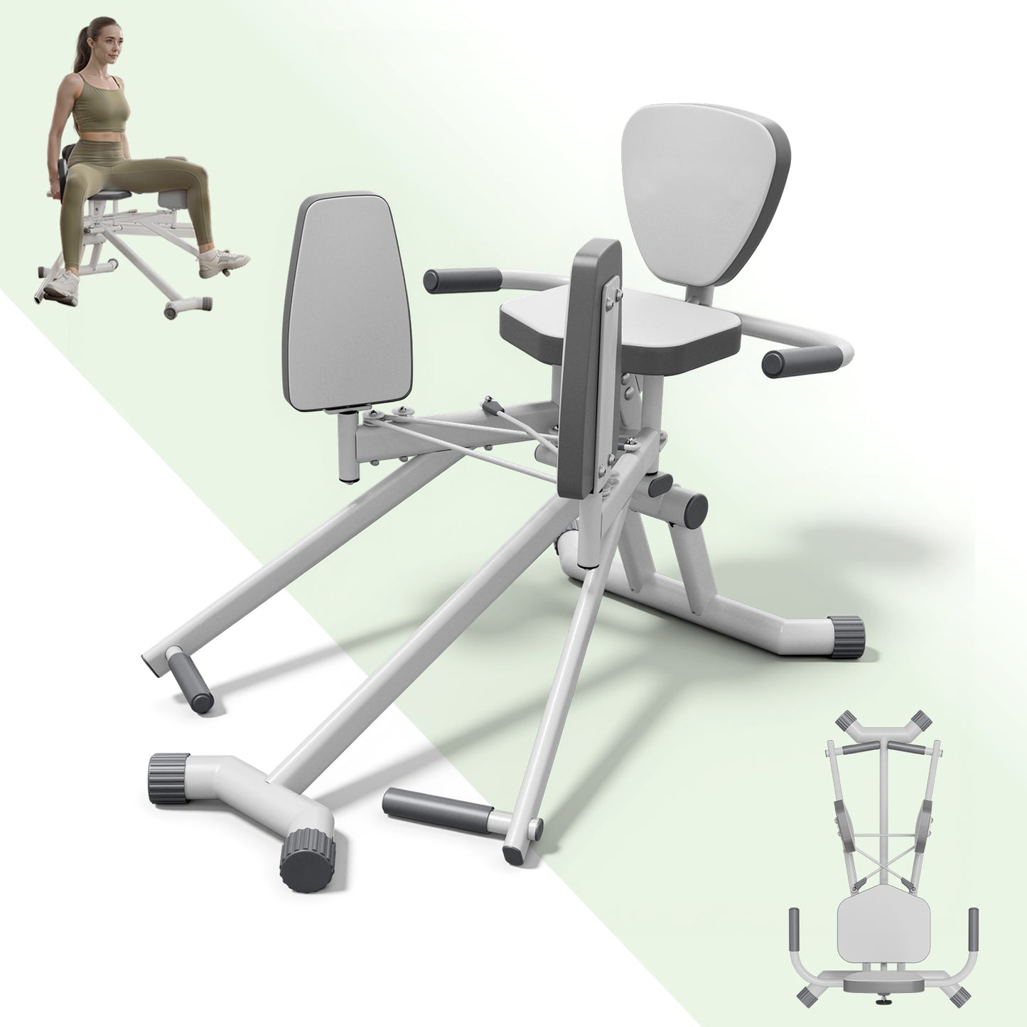 Syedee Hip Abductor Machine, 3 Adjustable Resistance Hip Abduction Machine, Enlarged Lumbar Pad & Seat Booty Workout Machine for 350LBS Weight Capactiy