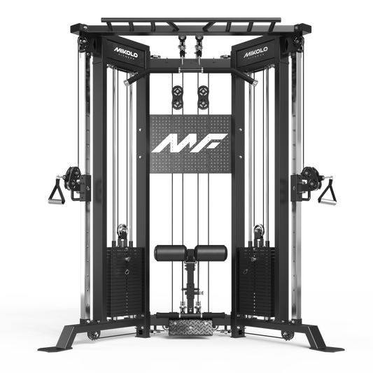 Mikolo Functional Trainer with 400lbs Weight Stack, 2:1 Ratio System Cable Crossover Machine with Independent Double Pulley System, 2000lbs Multi-Functional Chest Fly Machine