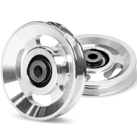 Mikolo Pulley system for home gym, Aluminum GYM Pulley Wheel Universal Aluminum Alloy Bearing Pulley Wheel for Cable Machine Gym Equipment Part Garage Door