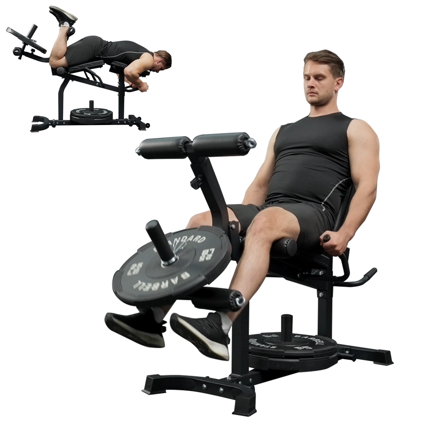 Syedee Leg Extension and Curl Machine, Seated Leg Extension machine and Lying leg Curl Machine for Home Gym with 500lbs, Adjustable Leg Machine, Workout Equipment
