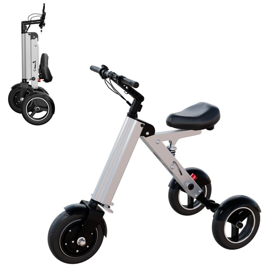 Bike Skeri Foldable Electric Tricycle for Adults, 2-in-1 Commuter Trike with Reverse Gear, up to 15Mph & 20 Miles 3 Wheel E-Scooter with Seat