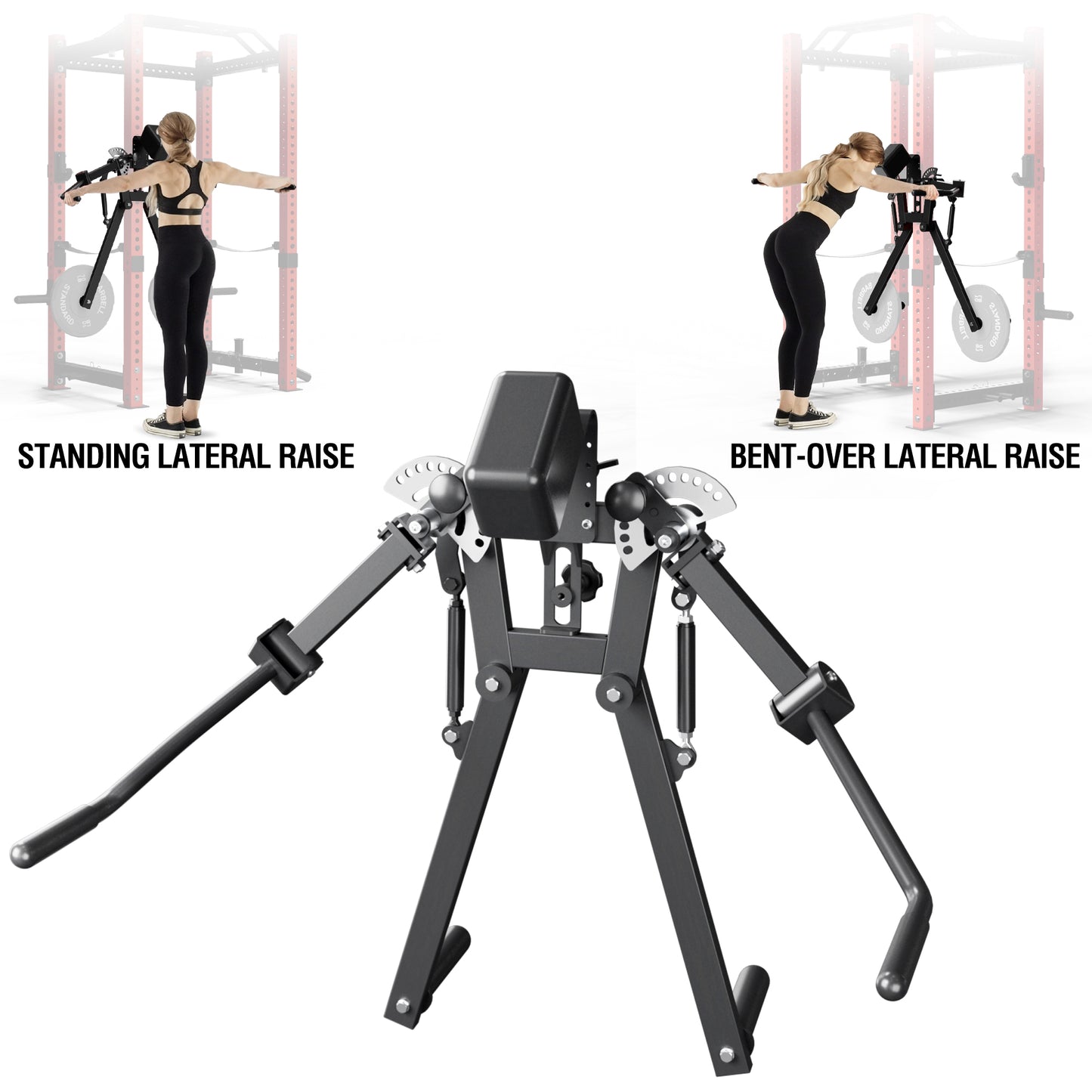 Mikolo Power Rack Lateral Raise Attachment, Compact Standing Lateral Raise Machine, 13 Adjustable Positions Shoulder Machine for 180LBS Weight Capacity