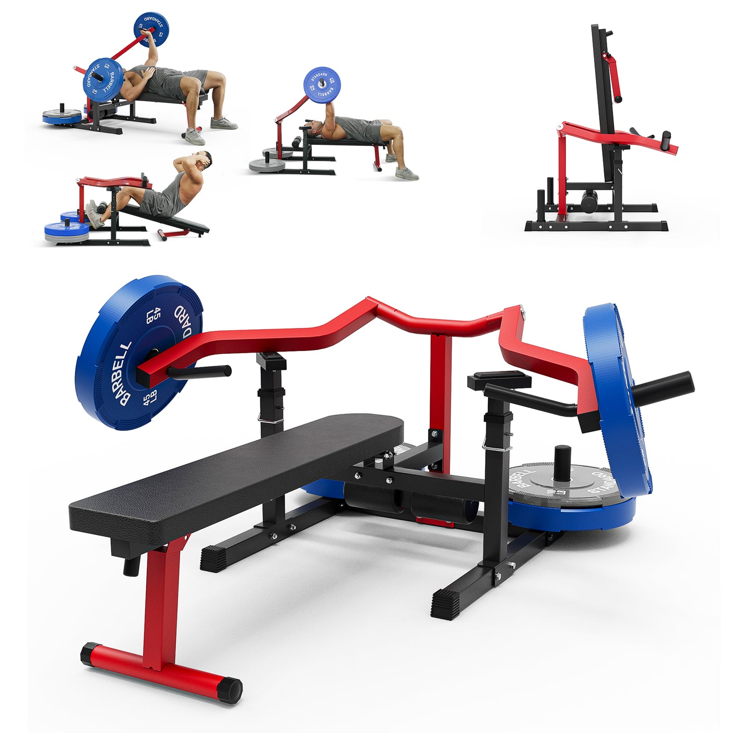 Syedee Chest Press Machine, 1250LBS Capacity with Independent Converging Arms, Adjustable Flat Incline Fitness Bench Home Gym