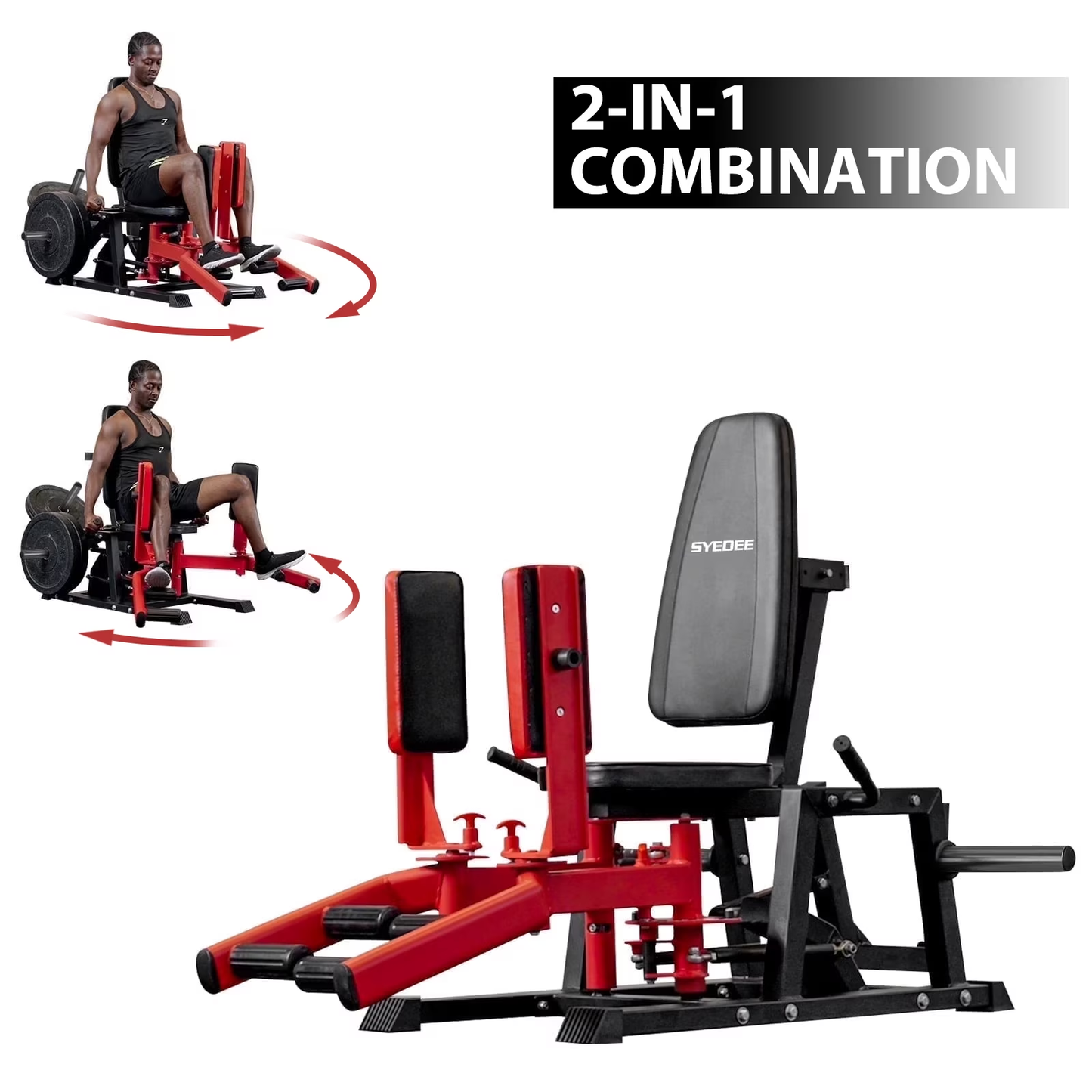 Syedee Hip Abductor Machine, Plate-Loaded Inner and Outer Thigh Machine, Hip Thrusters for Home Gym（2025 Vision）
