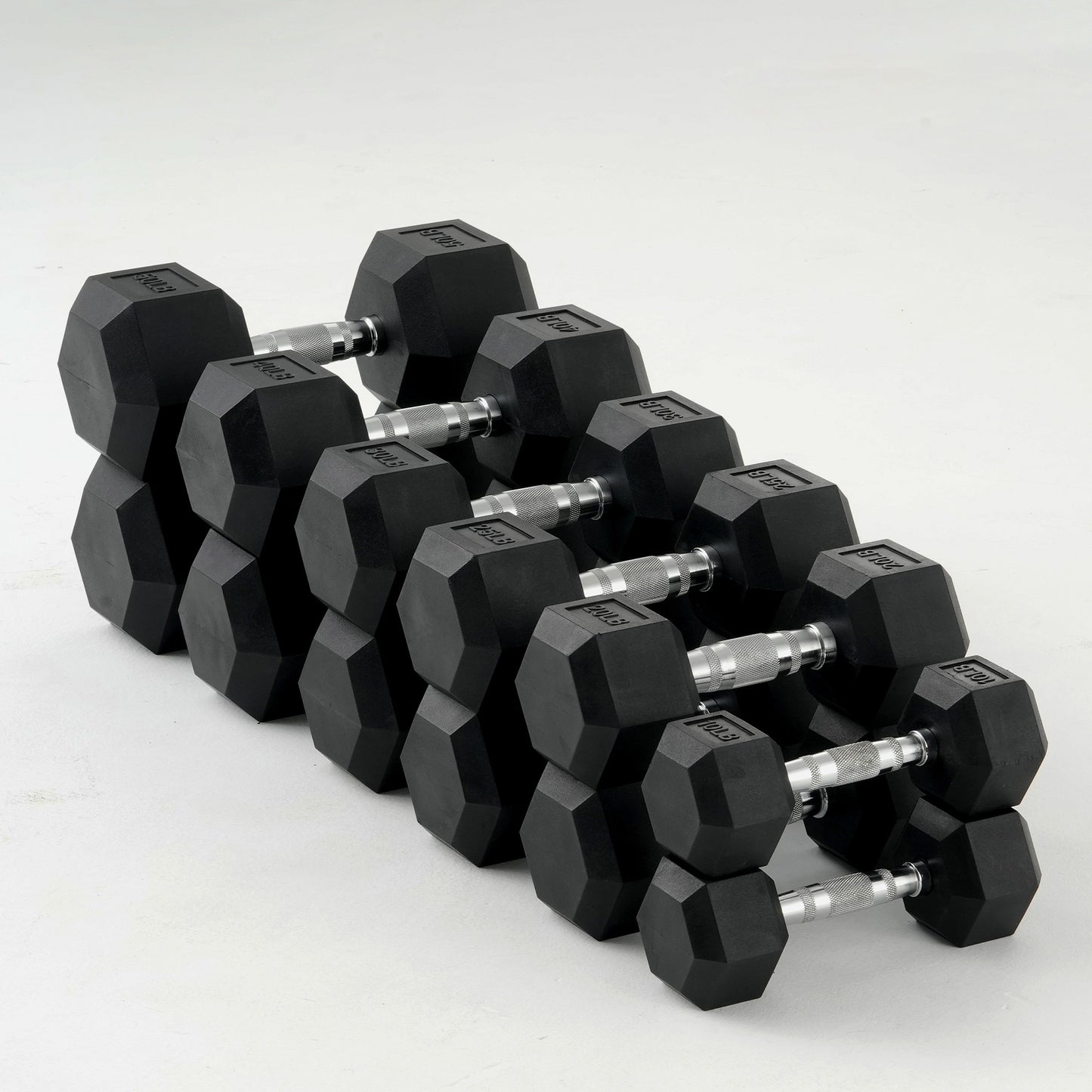 Mikolo Rubber Hex Dumbbell Set with Racks, Options in 550lbs, Strength Training Weight Set Home Gym
