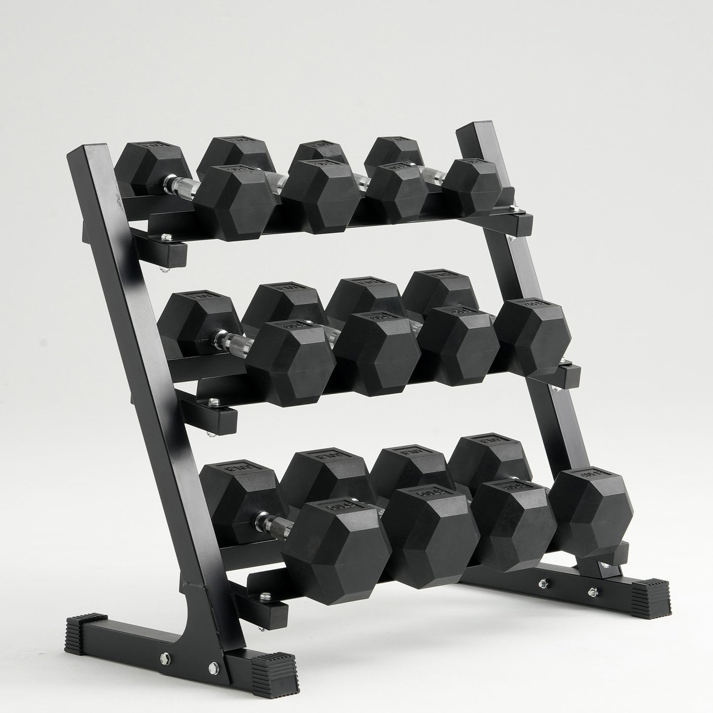 Mikolo Rubber Hex Dumbbell Set with Racks, Options in 550lbs, Strength Training Weight Set Home Gym