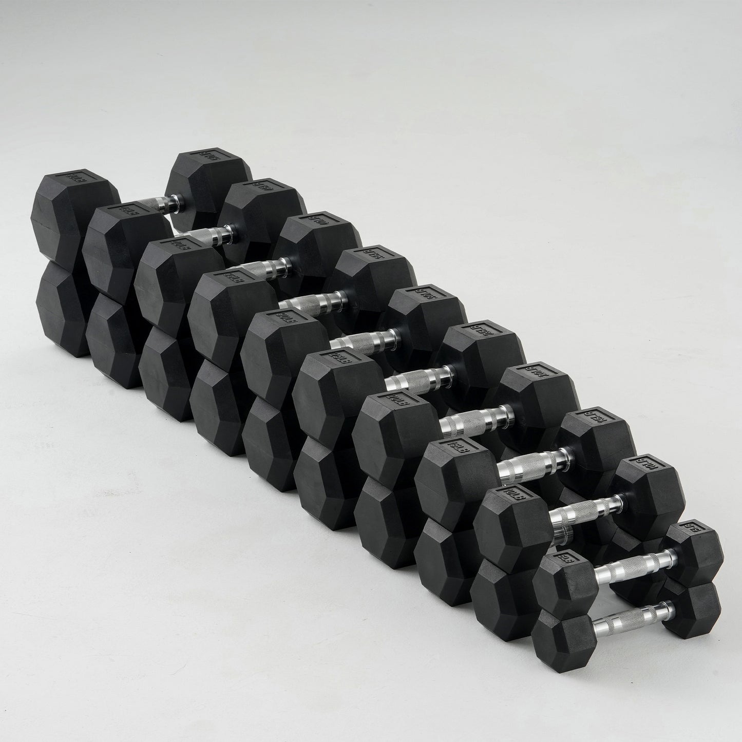 Mikolo Rubber Hex Dumbbell Set with Racks, Options in 550lbs, Strength Training Weight Set Home Gym