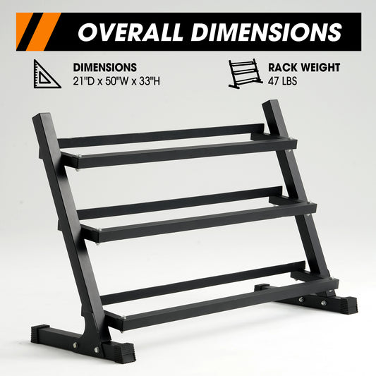 Mikolo 3 Tire Dumbbell Storage Rack Stand, 1500LBS Weight Capacity