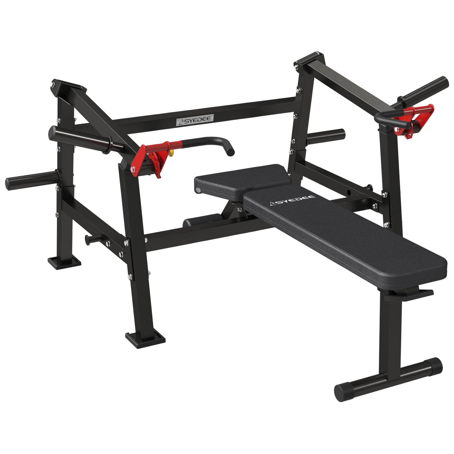 Syedee 1500LBS Bench Press Machine with Band Peg, Adjustable Flat Incline Bench Press with Independent Converging Arms, 100 lbs Sets