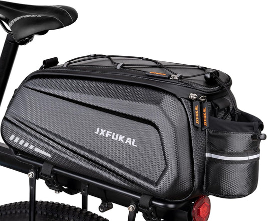 Bike Bags for Bicycle Rear rack - 9.5L/17L/40L Hard Shell Waterproof Bike Ebike Trunk Pannier Saddle Seat Bag Carrier with Reflector, Rain Cover & Shoulder Strap for Commuter Travel Outdoor