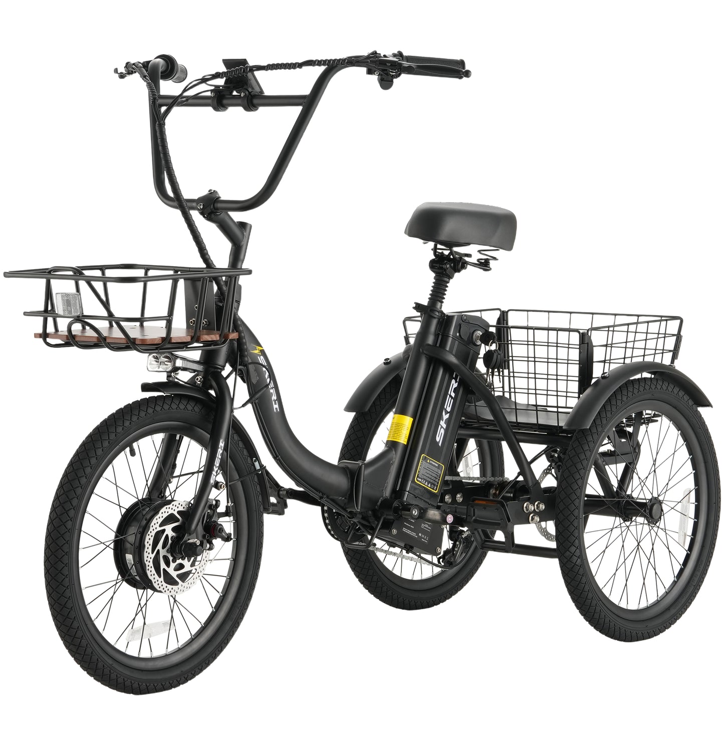 Skeri Electric Scooter Tricycle for Adults, 20” Folding Electric Trike,3 Wheels Electric Scooter Bicycle, Peak 1000W Step-Thru Etrike with 48V 20AH UL2849 Removable Battery and Large Basket