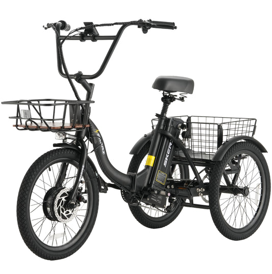 Skeri Electric Scooter Tricycle for Adults, 20” Folding Electric Trike,3 Wheels Electric Scooter Bicycle, Peak 1000W Step-Thru Etrike with 48V 20AH UL2849 Removable Battery and Large Basket
