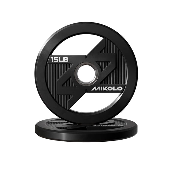 Mikolo Olympic Weight Plates, 2-Inch Rubber Coated Weight Plates with Steel Insert, Durable Barbell Plates for Strength Training & Home Gym Workouts, Includes 2.5LB Pair