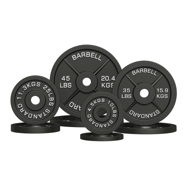 Mikolo Cast Iron Olympic Weight Plates, Free Weights With 2-inch Hole & Anti-Rust Hammertone Finish, Ideal for Strength Training, CrossFit Equipment & Home Gym Set