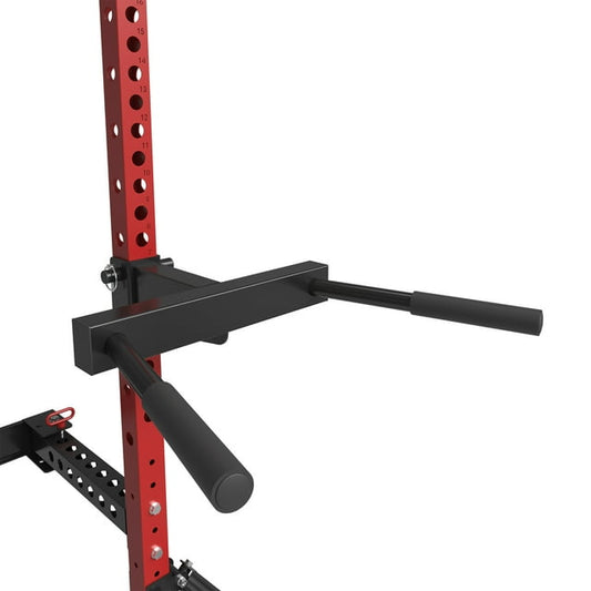 Mikolo Dip Bar Attachment For Power Rack,Fit 2.36’’ x2.36’’ Folding Power Squat Rack,600 Pounds Weight Capacity, Narrow & Wide Dips With Rubber Handle Grip