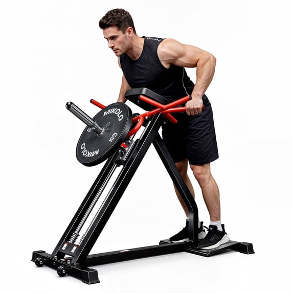 Mikolo Linear Row Machine, Back Workout Machine for Home Gym, Plate-Loaded Back Machine with Linear Bearing, Back Row Machine LAT Strength Training Equipment S7