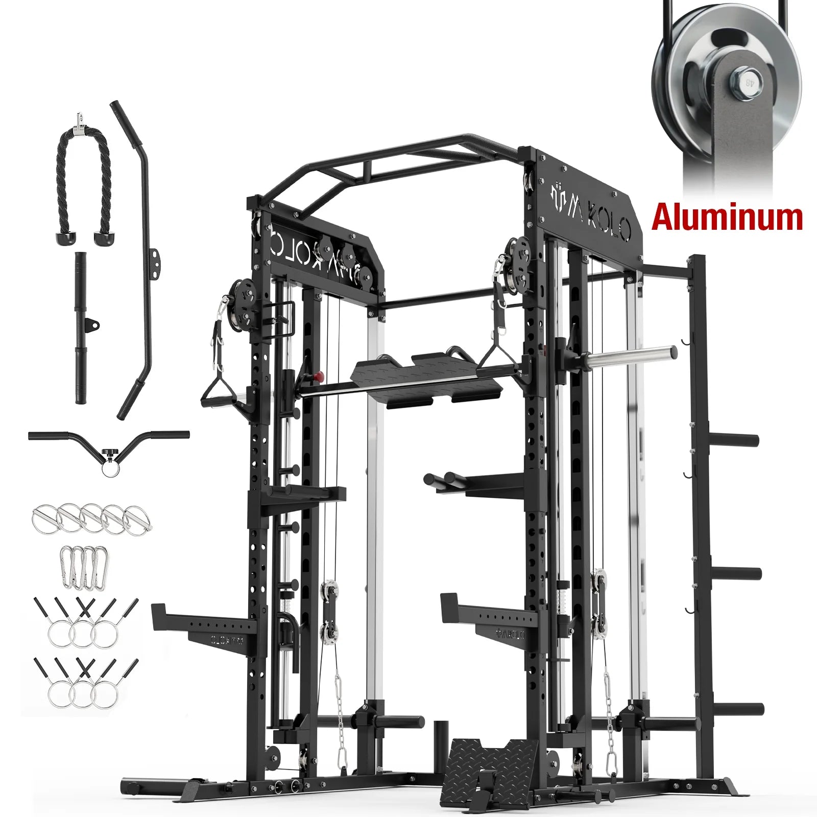 Mikolo Smith Machine, All-in-One Power Rack Cage with Vertical Leg Pre ...