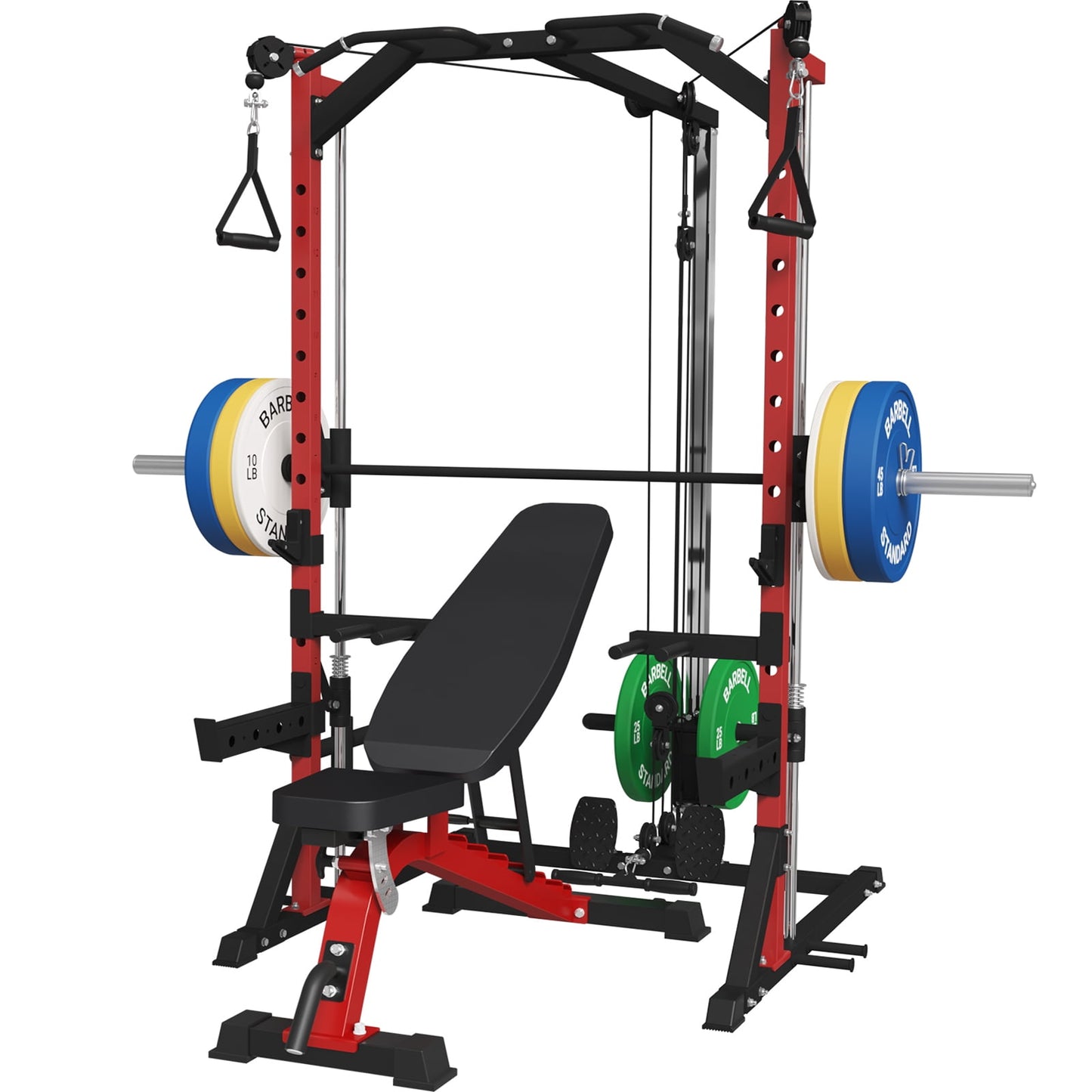 Mikolo Smith Machine Home Gym, Multi-Functional Power Rack with 800LB Weight Bench and 230LB Weight Plate, Home Gym Package