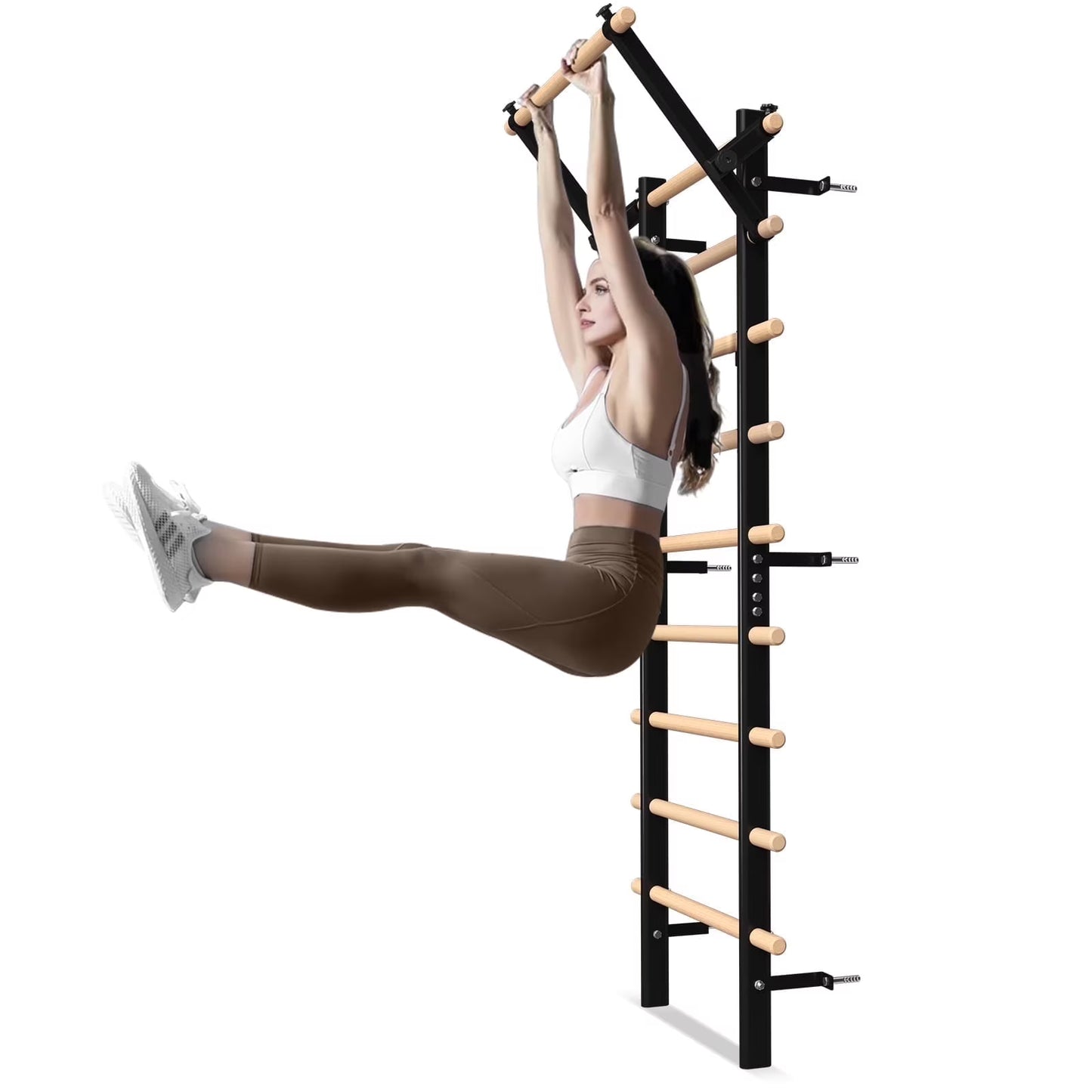 Syedee Swedish Ladder Stall Bar, Wall-Mounted Multifunctional Gym for Home Fitness, Kids Climbing and Stretching
