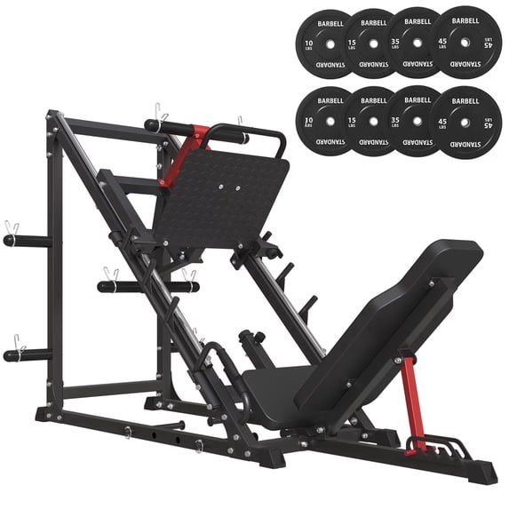 syedee Leg Press Machine, 1500LBS Weight Capacity Adjustable Leg Machine with Resistance Band Pegs and Plate Storages, Workout Equipment for Strength Training