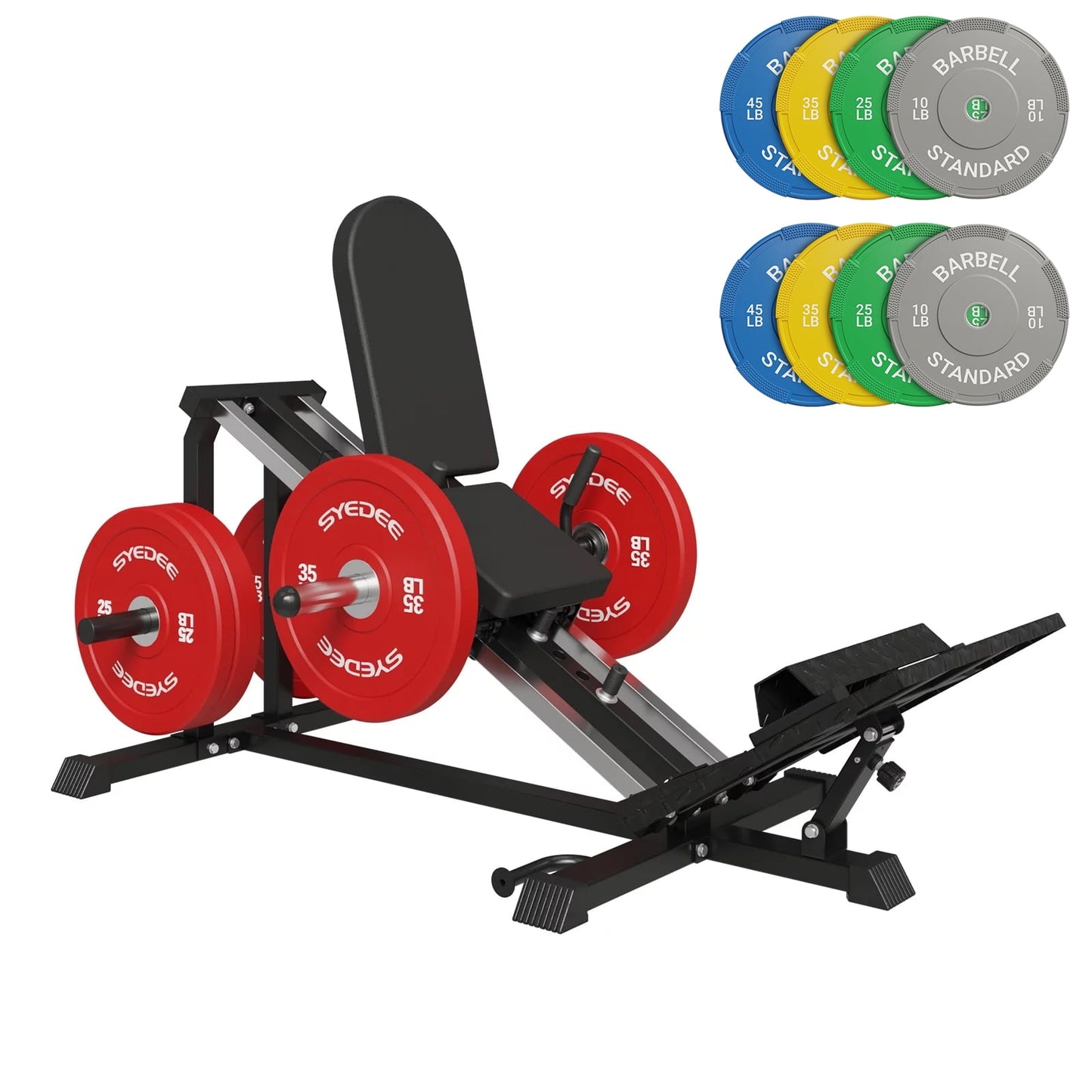 Syedee Compact Leg Sled Machine, Leg Press Machine Capacity 900lbs, Hack Squat Machine Combo, Calf Raise Home Gym, 230 lbs Sets